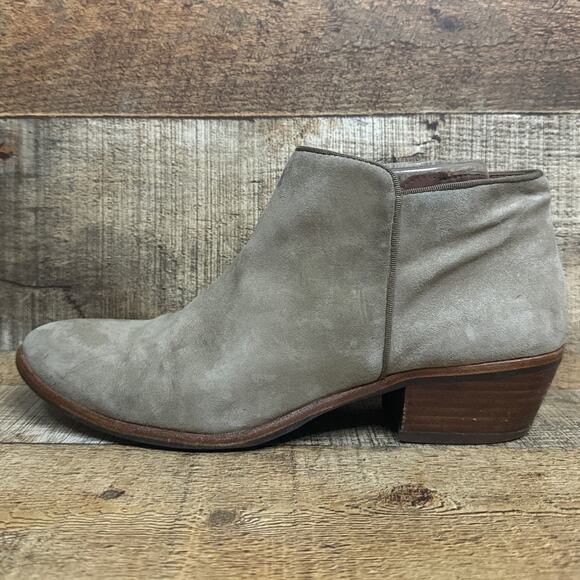 Sam Edelman Petty Suede Side Zip Booties Ankle Boots Tan Size 8 - Picture 4 of 12